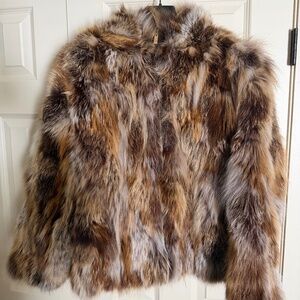Pologeorgis fox fur jacket  with removable hood XL